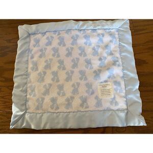 Child Of Mine Little Blanket of Mine Minky Blue Dot Puppies Lovey Satin‎ Trim